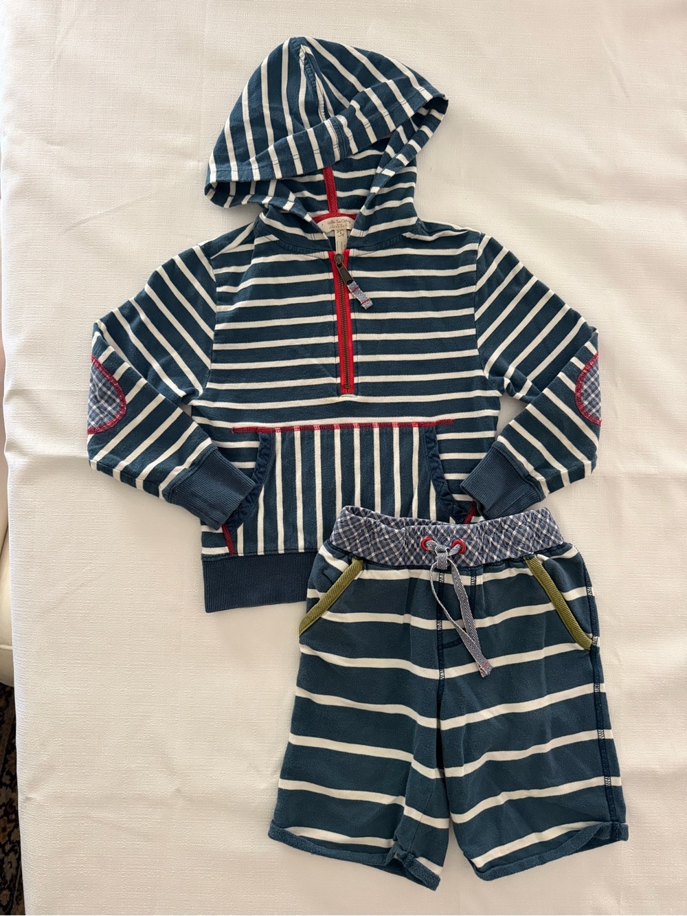 Matilda Jane Navy, White & Red Striped Hoodie and Shorts Set